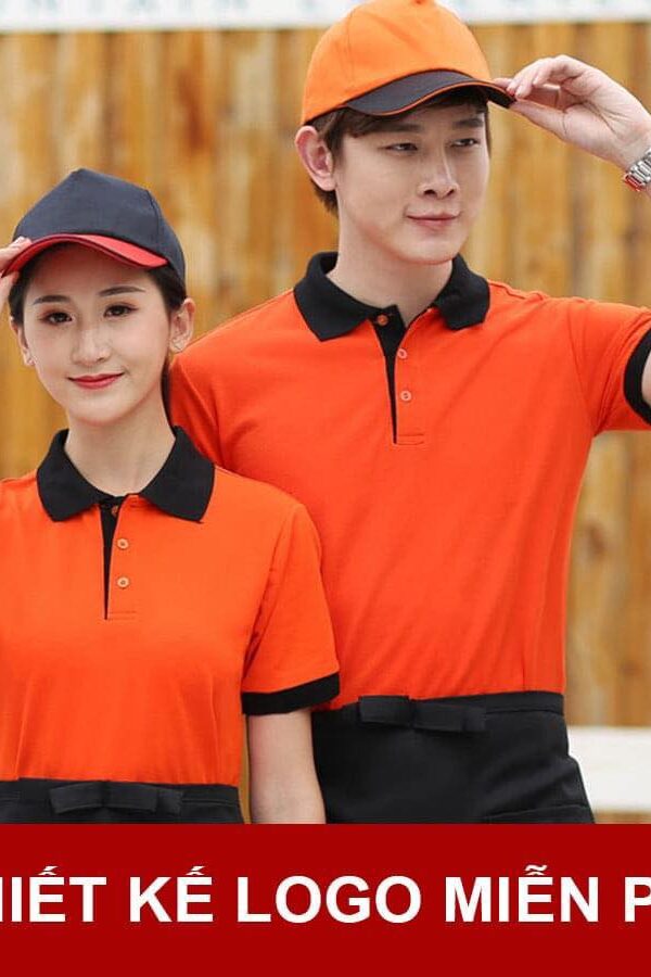 áo đồng phục quán cafe màu cam
