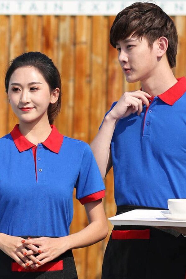 áo đồng phục quán cafe màu xanh bích