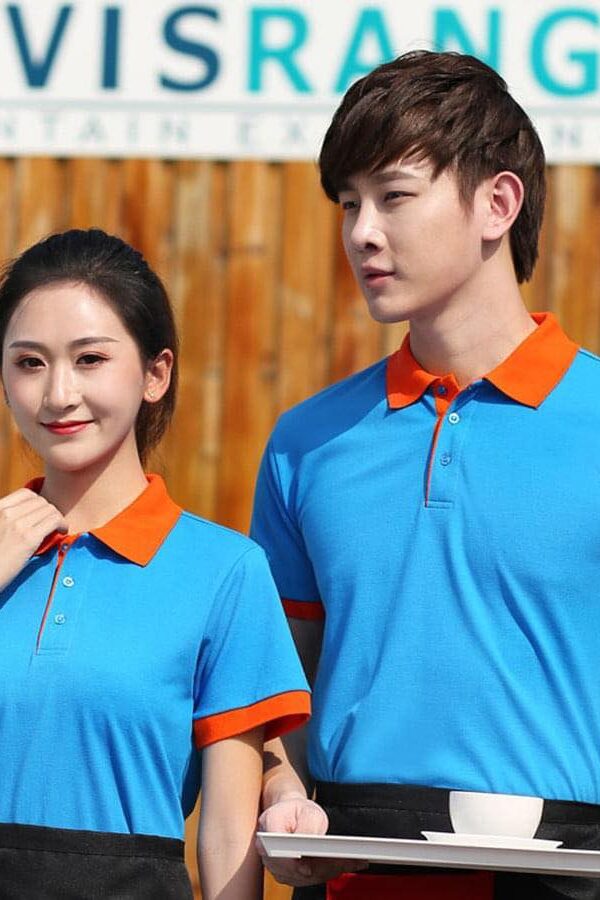 áo đồng phục quán cafe màu xanh yamaha