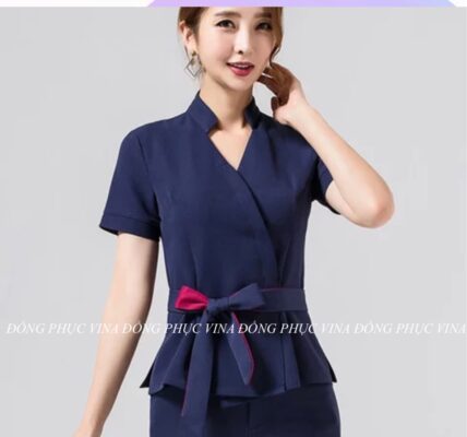 đồng phục spa màu xanh đen