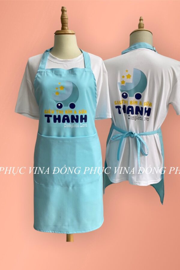 tạp dề đồng phục siêu thị mẹ và bé