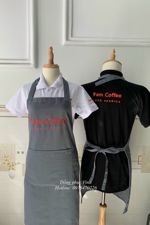 tạp dề quán cafe 9AM