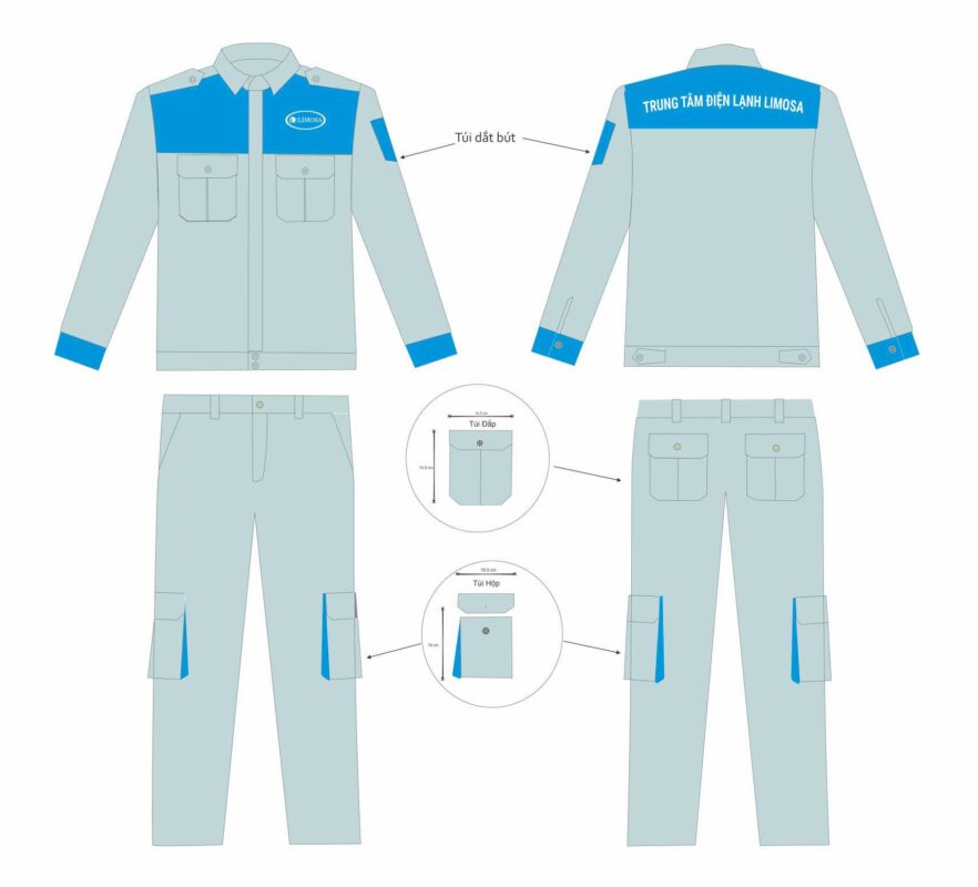thiết kế đồng phục kỹ thuật Công ty Điện Lạnh Limosa