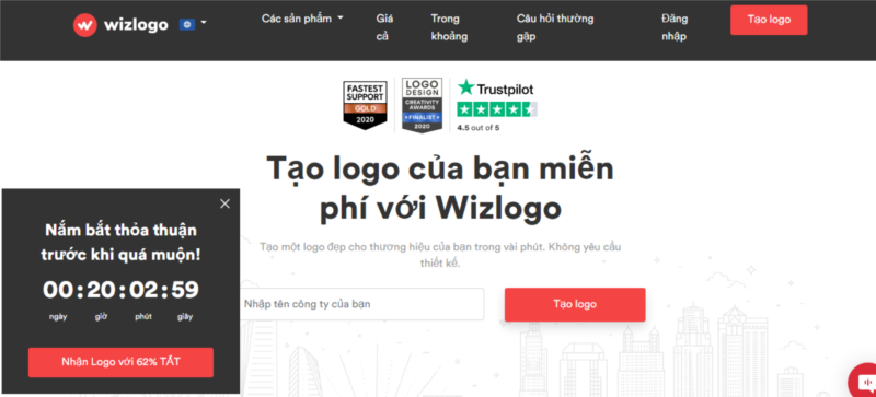 trình tạo logo miễn phí wizlogo