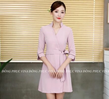 Mẫu Váy Đồng Phục Spa VDPS08 2 mẫu váy đồng phục spa VDPS08
