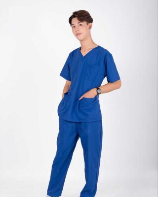 bộ scrubs bác sĩ màu xanh bích 