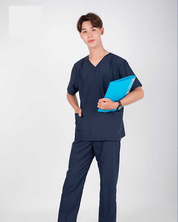 bộ scrubs bác sĩ màu xanh đen