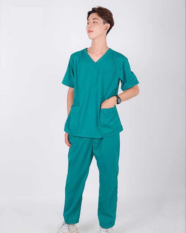 bộ scrubs bác sĩ màu xanh lý