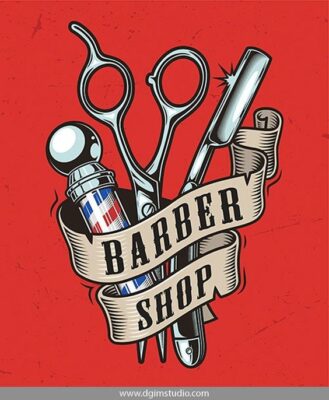 logo barber cây kéo