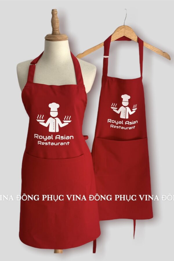 tạp dề nhà hàng màu đỏ Royal