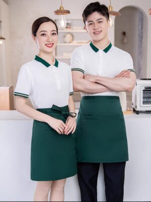 áo thun đồng phục quán cafe Hàn Quốc đẹp màu trắng