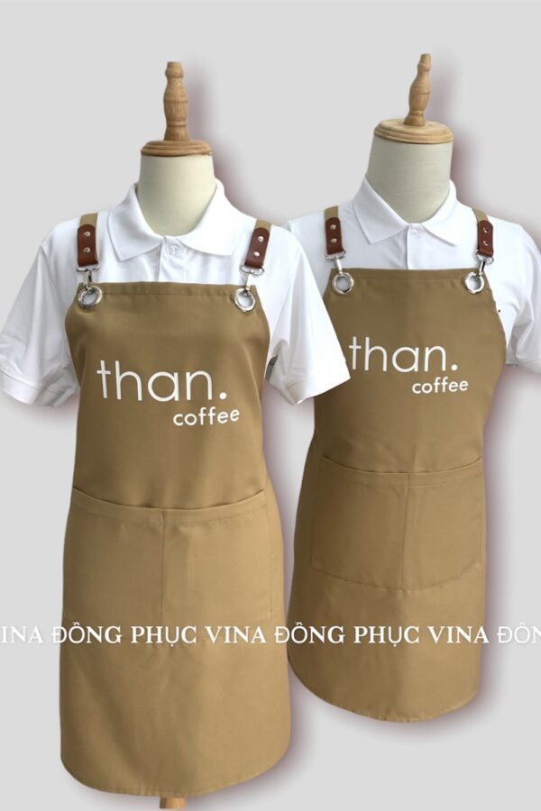tạp dề quán cafe màu nâu Than