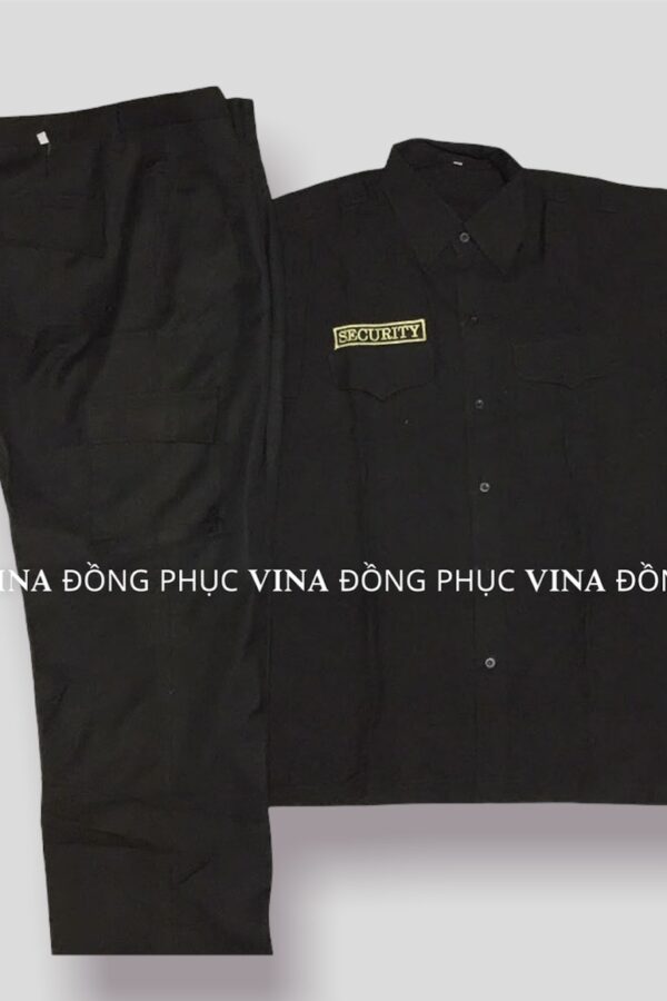 mẫu đồng phục bảo vệ màu đen may sẵn tphcm bv03