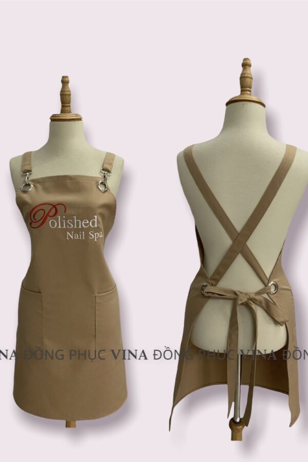 tạp dề làm nails tiệm polished