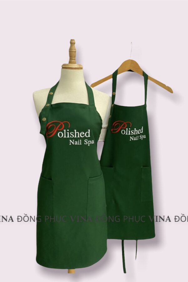 tạp dề làm nails tiệm polished quàng cổ