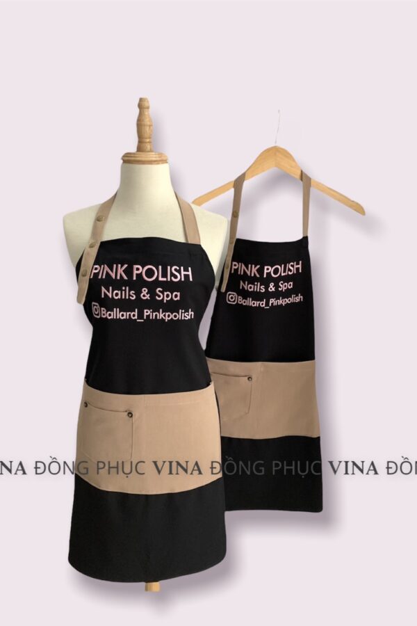 tạp dề nails pink