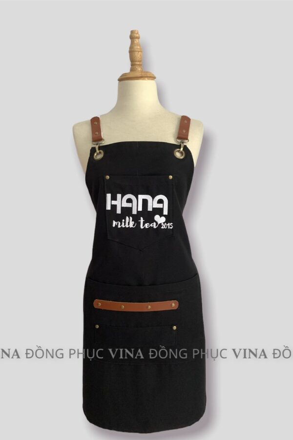 tạp dề quán trà sữa hana