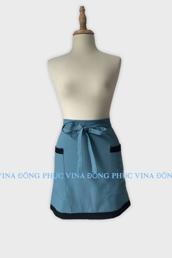 mẫu tạp dề ngắn màu NGỌC phối túi