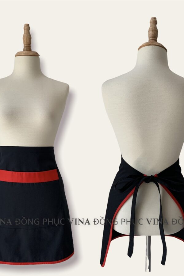 mẫu tạp dề ngắn nhân viên phục vụ