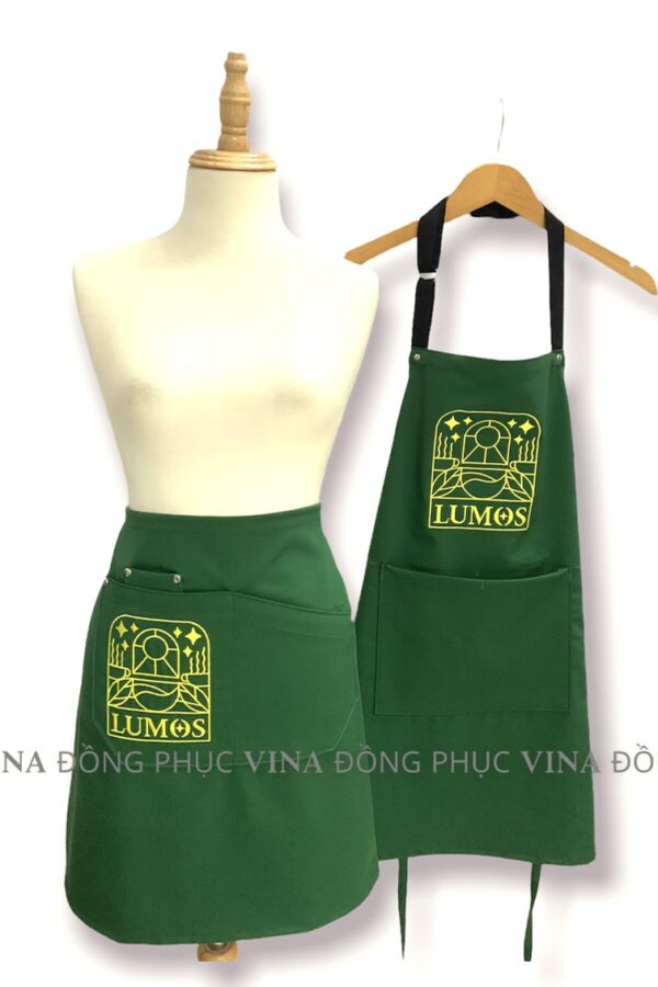 mẫu tạp dề ngắn nhân viên phục vụ Lumos