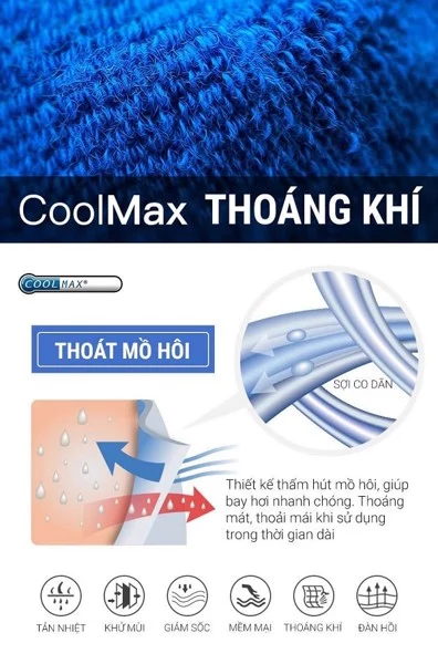 cấu tạo vải coolmax