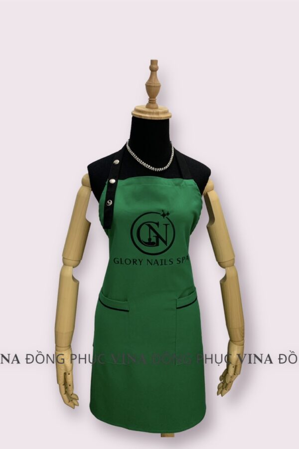 Tạp dề nail glory màu xanh