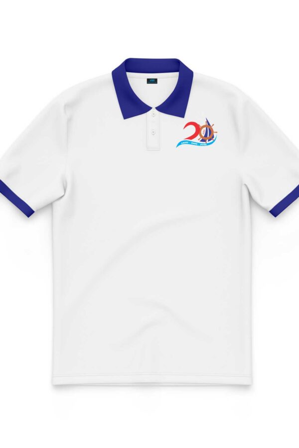 Áo đồng phục họp lớp 20 năm có cổ màu trắng đẹp mặt trước