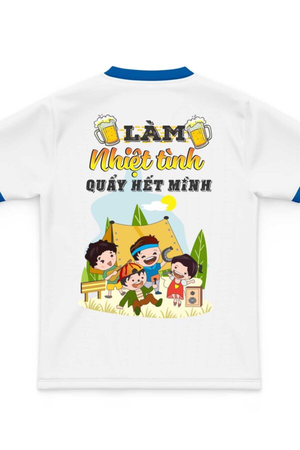 Đồng phục áo team building làm nhiệt tình mặt sau