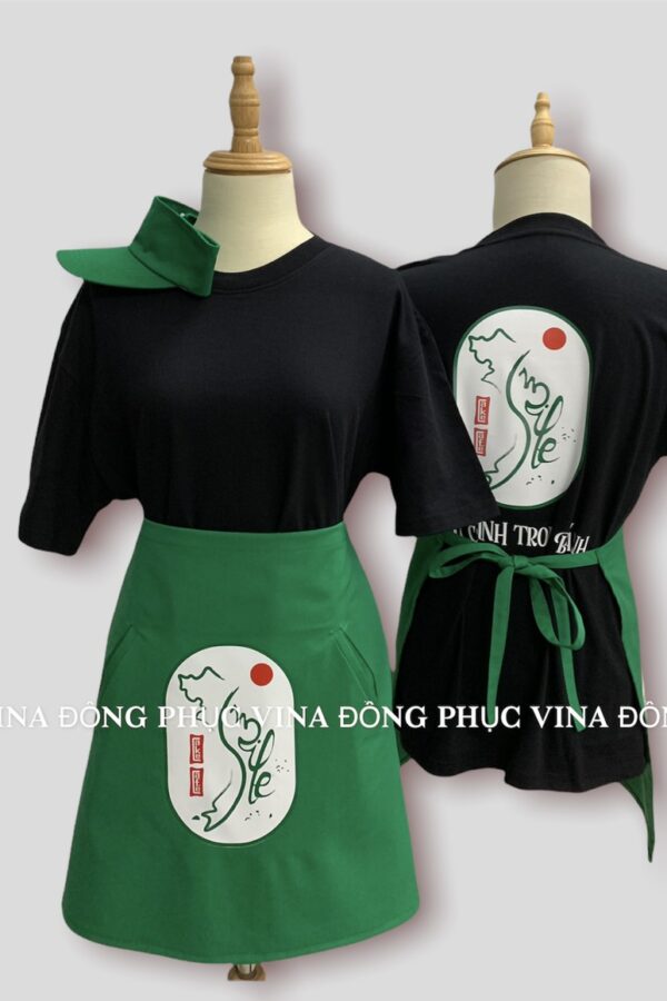 Mẫu tạp dề phục vụ quán cafe Smile