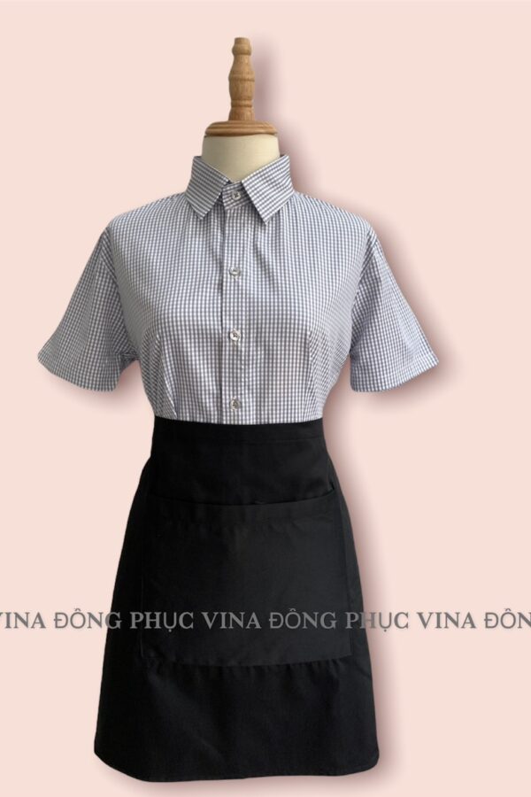 Đồng phục nhà hàng sơ mi và tạp dề phục vụ