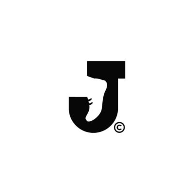 Logo chữ J thiết kế đen trắng