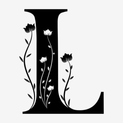 Logo chữ L thiết kế cùng hoa