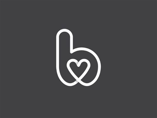 Logo chữ B kết hợp trái tim