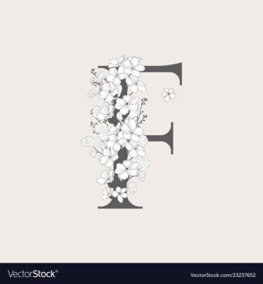 Logo chữ F thiết kế cùng bông hoa