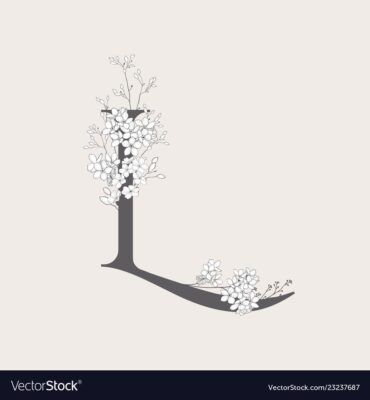 Blooming floral initial l monogram and logo vector image on VectorStock