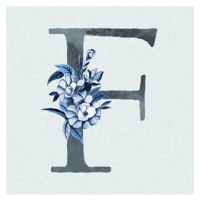 Blue Watercolor Floral Vector Art PNG Watercolor Floral Background In Blue Theme Letter F Watercolor Color Floral PNG Image For Free Download