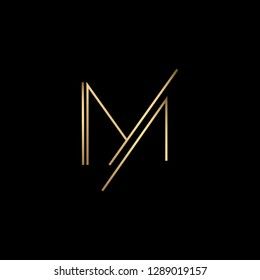 Creative Minimalist Letter M Logo Design vetor stock livre de direitos 1289019148 Shutterstock