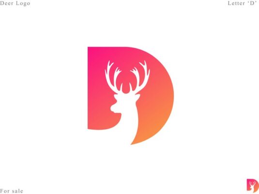Logo chữ D thiết kế cùng động vật