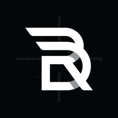 Logo R thiết kế đen trắng
