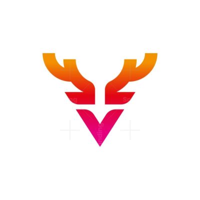 Logo chữ V thiết kế cùng động vật