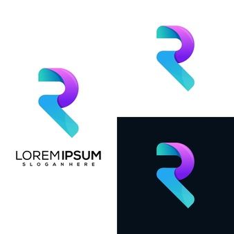 Design de logotipo moderno com a letra r Vetor Premium