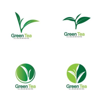 Download Green tea leaf logo vector icon illustration design for free