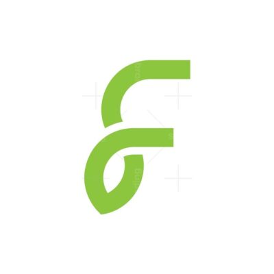 Logo chữ  F thiết kế cùng lá