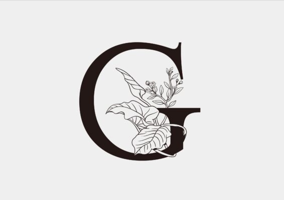 Floral Monogram Letter G