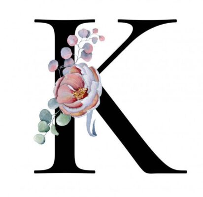 Imagenes similares a 196481002 Floral watercolor alphabet Monogram initial letter J design with hand drawn peony and anemone flower and black panther