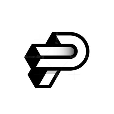 Logo chữ P kết hợp hình khối độc đáo