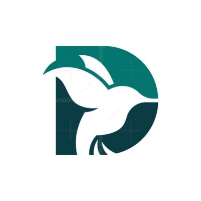 Letter D Hummingbird Logo