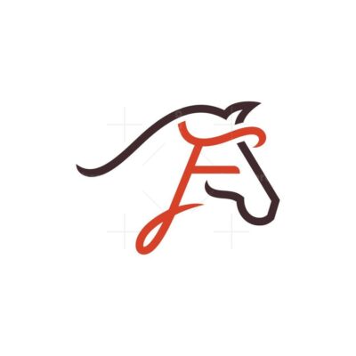 Letter F Horse Logo 2