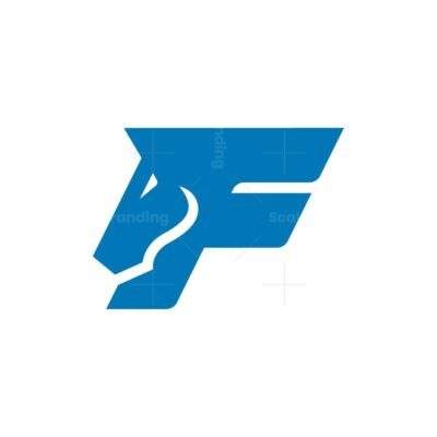 Letter F Horse Logo