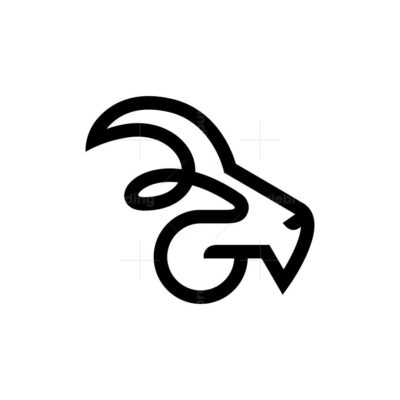 Letter G Goat Logo Goat Head Logo